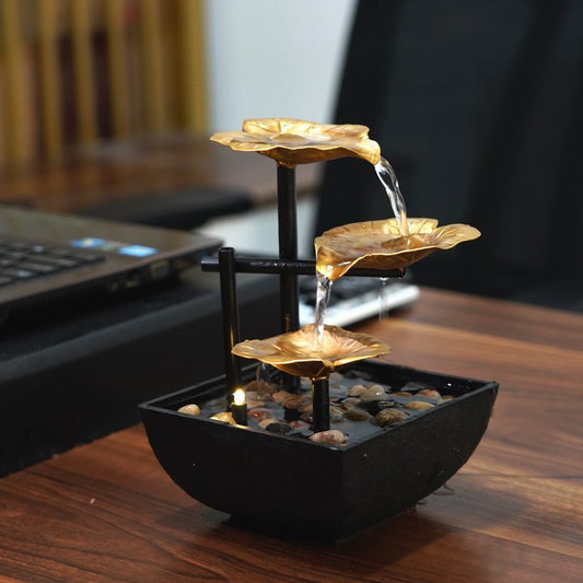 Đồ trang trí nước chảy bảy màu gốm tuần hoàn nước chiêu tài phòng khách văn phòng đồ trang trí nhà c